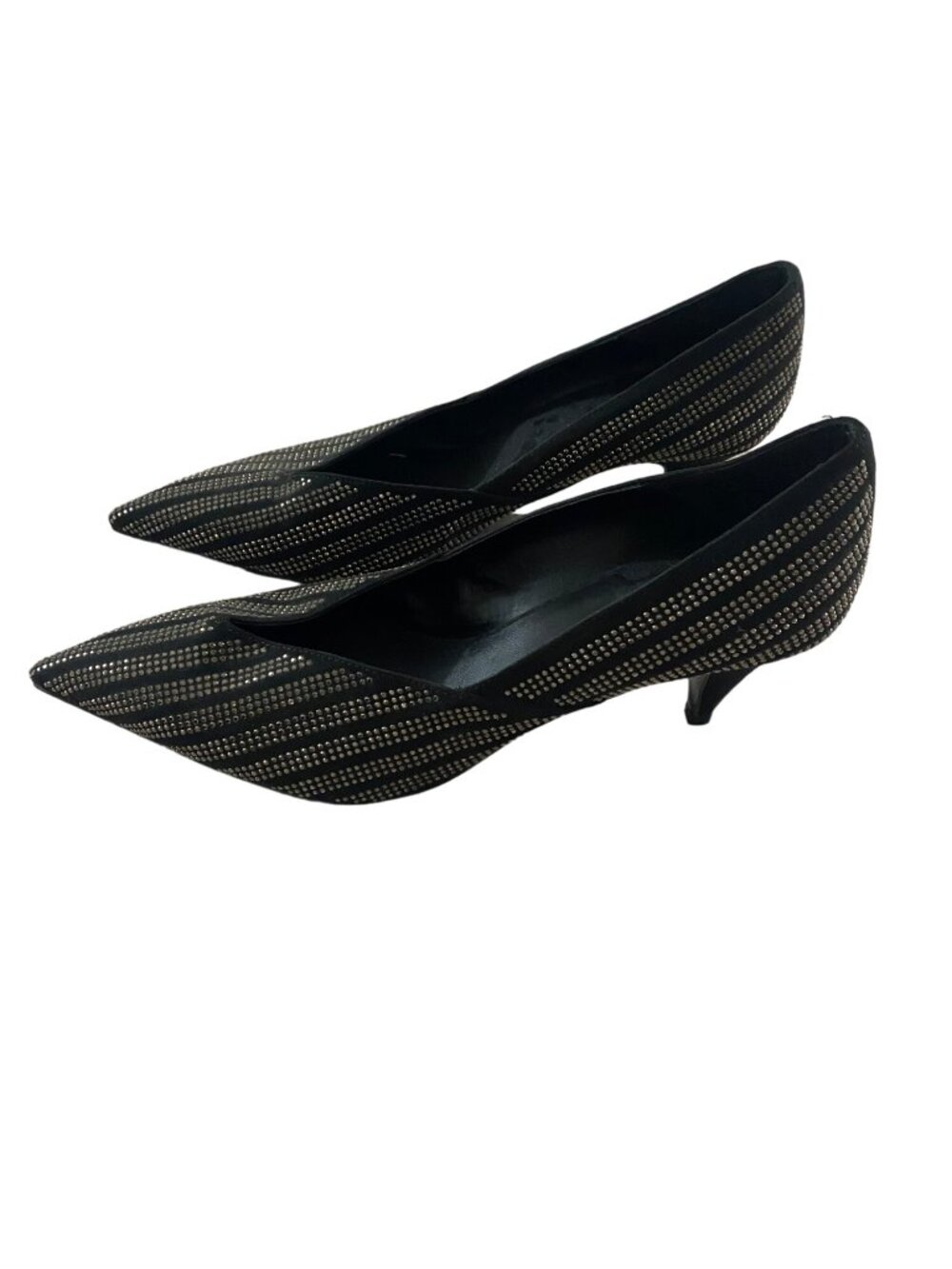Zara Women's Black Rhinestone Heeled Pumps - 41 (US 8)